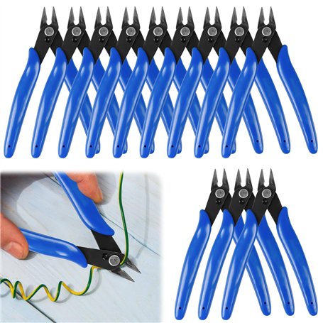 Leikurvo Lot de 12 pinces coupantes latérales Petit : 170 Pince coupante de précision