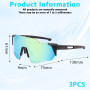 Lunettes de soleil de vélo : 3 pièces lunettes de soleil polarisées lunettes de sport pour femmes et hommes lunettes de protecti