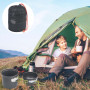 Batterie de cuisine de camping pour 1 à 2 personnes, ensemble de vaisselle de camping en aluminium, poêle de camping portable av