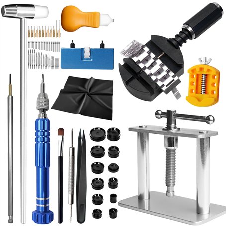 GBKDQQ Kit d'outils d'horlogerie 83 pièces - Kit d'outils de changement de batterie - Ouvre-montre - Outil de pressage - Outil d