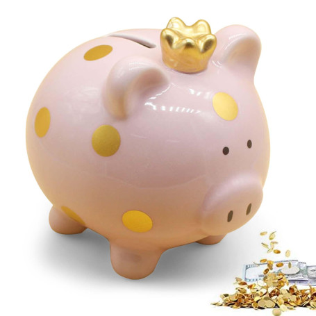 Tirelire cochon porte-bonheur pour enfant fille - En céramique - Petite 11