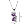 Aoneky Pendentif Collier Chat en Améthyste avec Chaîne 45cm en Argent 925 Sterling - Collier Bijoux Violet - Cadeau pour Femme F