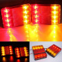 2 Pcs 12 V LED Feux Arriere, Feux Arrières Multifonctionnel pour Tracteur Camion Remorque
