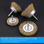 JIZZU 9Pcs Brosse Métallique pour Perceuse, Brosse Métallique Laiton Enduit Accessoire de Forage, Brosse Métallique Perceuse pou