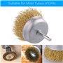 JIZZU 9Pcs Brosse Métallique pour Perceuse, Brosse Métallique Laiton Enduit Accessoire de Forage, Brosse Métallique Perceuse pou