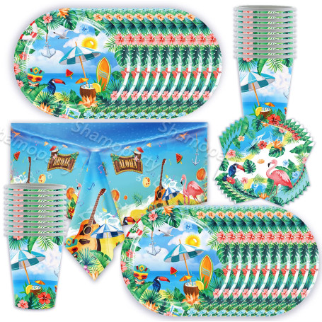 Shamoparty Lot de 61 Vaisselle