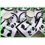 Doyomtoy Lot de 61 Ustensiles de Fête Panda, Décoration D'anniversaire Panda,Vaisselle de Fête Sur le Thème du Panda, Assiettes,