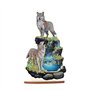 DCIDBEI 5D Diamant-Painting Objets de Décoration || Diamond Painting Loup et Cascade|| Tableau Diamant Statues Décoratives ||Cad