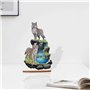 DCIDBEI 5D Diamant-Painting Objets de Décoration || Diamond Painting Loup et Cascade|| Tableau Diamant Statues Décoratives ||Cad