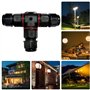 Riiosyu 2 Pièces Connecteur Étanche Forme de T, 3 Voies Connecteur de Câble Extérieur Imperméable IP68 avec 1 Pince à dénuder 1 