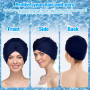 mizikuu 2 Pièces Bonnet de Bain, Bonnets de Bain pour Femme, Bonnets De Bain Plissés avec Élasticité Réglable, Bonnet De Natatio