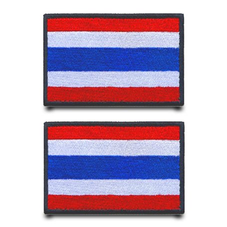 2 Pcs Drapeau Thaïlande Patch Badge Drôle Tactique Broderie Attaches Crochet Et Boucle Applique Patch Militaire Pour Vêtements