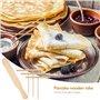 BLUESEABUY Kit Crêpes 1 Spatule Crêpe Bois et 3 Râteau à Crêpes Etaleur Crepe Épandeur de Crêpes pour Ustensiles de Cuisine Panc