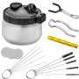 BLUESEABUY Nettoyage à Aérographe Kit Nettoyage Aérographe Outils Comprenant 1 Pot de Nettoyage pour Aérographe 5 Brosses en Nyl