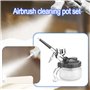 BLUESEABUY Nettoyage à Aérographe Kit Nettoyage Aérographe Outils Comprenant 1 Pot de Nettoyage pour Aérographe 5 Brosses en Nyl