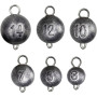 BLUESEABUY 24 Pièces Plombs de Pêche 3g/5g/7g/10g/12g/14g Poids Sinker Cheburashka en Plomb Avec Boîte pour Hameçons Offset et P