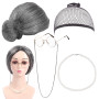 BLUESEABUY 5 Pcs Kit de Deguisement Grand Mere Vieille Dame Déguisement Accessoire avec Perruque Cap Perruque Grand Mère Lunette