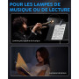 TobeBright Lampe Pupitre Musique Rechargeable 14 LEDs Lampe Piano Clipsable, 3 Couleur 8 Luminosité, pour Pupitre Partition et L