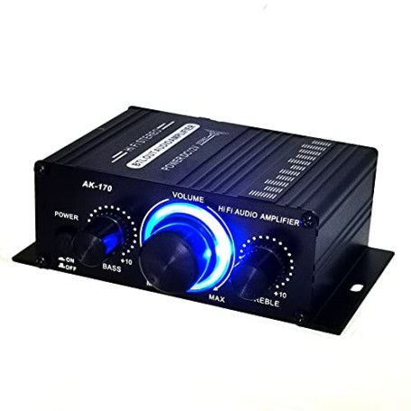 Xingdianfu Amplificateur audio HiFi en aluminium 12 V 400 W pour voiture stéréo Mini Power Amplificateur audio stéréo pour voitu