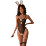 SNOMYRS Lingerie sexy en maille pour femme - Uniforme costumade - Combinaison une pièce - Lapin