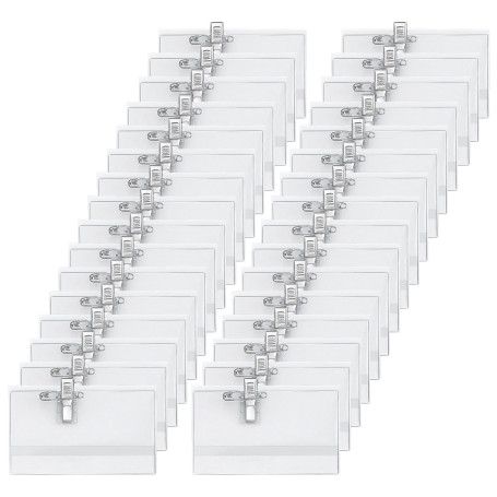 Lot de 105 badges nominatifs avec clip