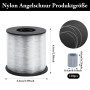 Fil de pêche en nylon transparent - 200 m - 0,8 mm - Monofilament transparent - Fil en nylon solide pour suspendre - Fil invisib