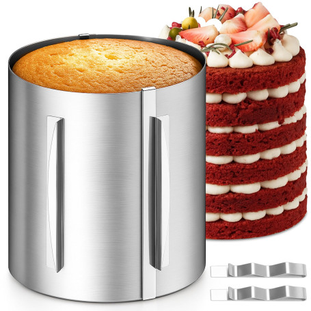 Zyluniy Cercle à Pâtisserie Réglable en Acier Inoxydable