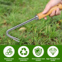 mizikuu 2 Pièces Desherbeur Manuel, Désherbeur en Acier Inoxydable avec Manche Ergonomique en Bois Arrache Mauvaise Herbe Coutea
