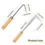mizikuu 2 Pièces Desherbeur Manuel, Désherbeur en Acier Inoxydable avec Manche Ergonomique en Bois Arrache Mauvaise Herbe Coutea