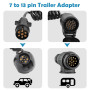 Bacxzomx 2M Rallonge Remorque 7 Broches vers 13 Broches, 12V Rallonge Remorque avec Prise Mâle 7 Broches et Prise Femelle 13 Bro