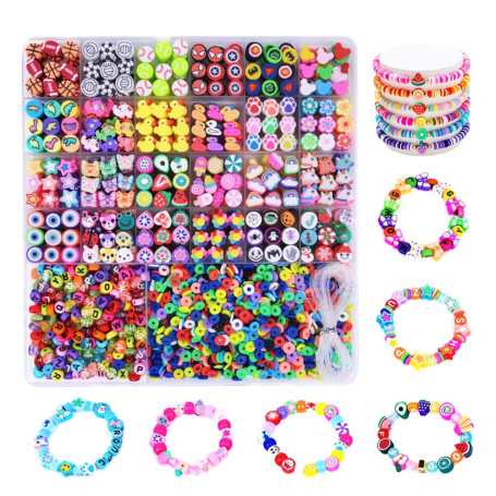 GIDWRIY Lot de 2300 Perles pour Bracelet Enfant