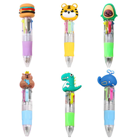 arrderly Lot de 6 mini stylos multicolores 4 couleurs pour enfants