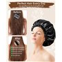 Ixydor Bonnet de Nuit en Soie 22 Momme pour Femmes, 100% Soie de Mûrier, Grand Cache Cheveux en Soie à Double Couche, Large Band