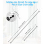 de 75 à 255 cm Tringle De Douche Sans Perçage Tringle À Vêtements En Acier Inoxydable Tringle Télescop