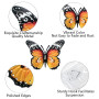 2 Pièces Papillon en Métal,Art Mural 3D Papillon Suspendu Decoration,Papillon Sculptures Décor pour Jardin Balcon Chambre Salon 