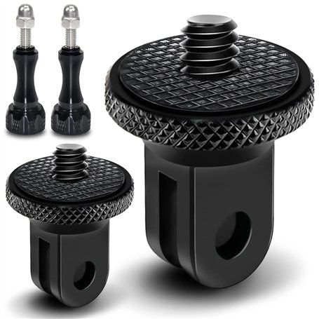 Adaptateur de trépied en Aluminium 1/4 "-20 Fixation de trépied 2PCS avec Vis moletée Adaptateur gopro Compatible pour GoPro