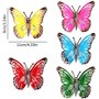 COMBLU Lot de 5 décorations murales en forme de papillon en métal pour intérieur et extérieur pour jardin, terrasse, clôture, ja