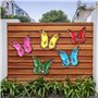 COMBLU Lot de 5 décorations murales en forme de papillon en métal pour intérieur et extérieur pour jardin, terrasse, clôture, ja
