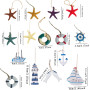 Canzoon Style Méditerranéen 15Pcs Décoration Nautique Ancre Bateau Decoration Bateau Decoration Marine pour Chambre Mur Capteur 