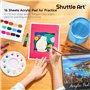 Shuttle Art 54 Pièces Kit Peinture Acrylique avec 30 Tubes Peinture Acrylique (12ml), Chevalet Peinture, Pinceaux Peinture, Toil