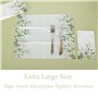Lot de 100 serviettes jetables en papier eucalyptus avec imprimé verdure - Extra larges - 40 x 33 cm - Pour décoration de fête