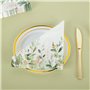 Lot de 100 serviettes jetables en papier eucalyptus avec imprimé verdure - Extra larges - 40 x 33 cm - Pour décoration de fête