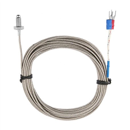 M6 Thermocouple de type K Câble BSW Sonde de Mesure de Température de Filetage de Vis Type K Câble de Thermocouple 1-5M (4m)
