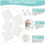 THATSRAD 1650 PCS Autocollants de Perles Cheveux pour Artisanat 3mm 4mm 5mm 6mm Perle Blanche Adhesive Visage pour Arts Maquilla