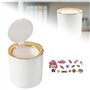 Zuxbolf Petite Poubelle de Table avec Couvercle, Mini Poubelle de Table en Plastique Poubelle de Table avec Pop-up pour Salon Cu