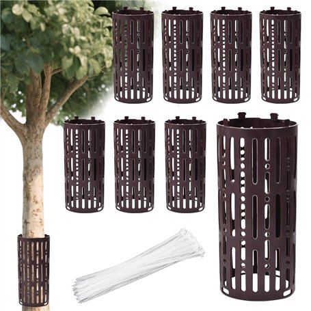 Zuxbolf 10 Pièces Protection Tronc Arbre 20 x 30 cm Protection de Tronc d'arbre Extensibles avec 100 Attaches Protection Tronc d