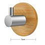 Lot de 4 crochets muraux autocollants en acier inoxydable et bambou - Sans perçage - Antirouille - Imperméables - Pour salle de 