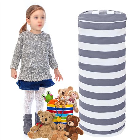 WANDGU Pouf Multifonctionnel Enfant : Sac De Rangement pour Jouets en Toile