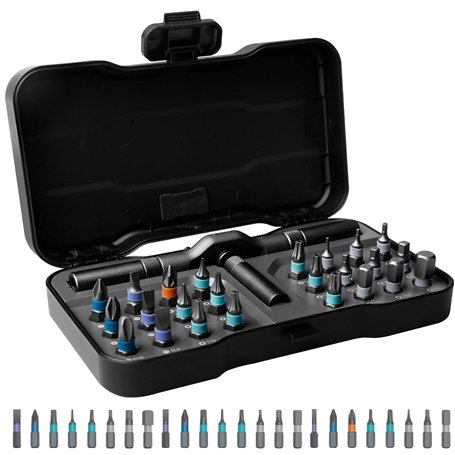 WANDGU 24 en 1 Jeu de Tournevis à Cliquet: Cliquet Screwdriver 24 en 1 avec Detachable Manche en T