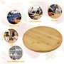 CAREDGO Plateau de Service Rotatif en Bambou, Plateau Tournant Bambou Plateau Tournant en Bois Naturel Assiette de Service Tourn